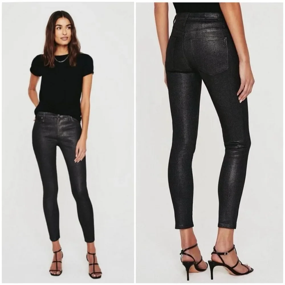 NWT AG Adriano Goldschmied Farrah Skinny Ankle in Luminous Gunmetal Size 29